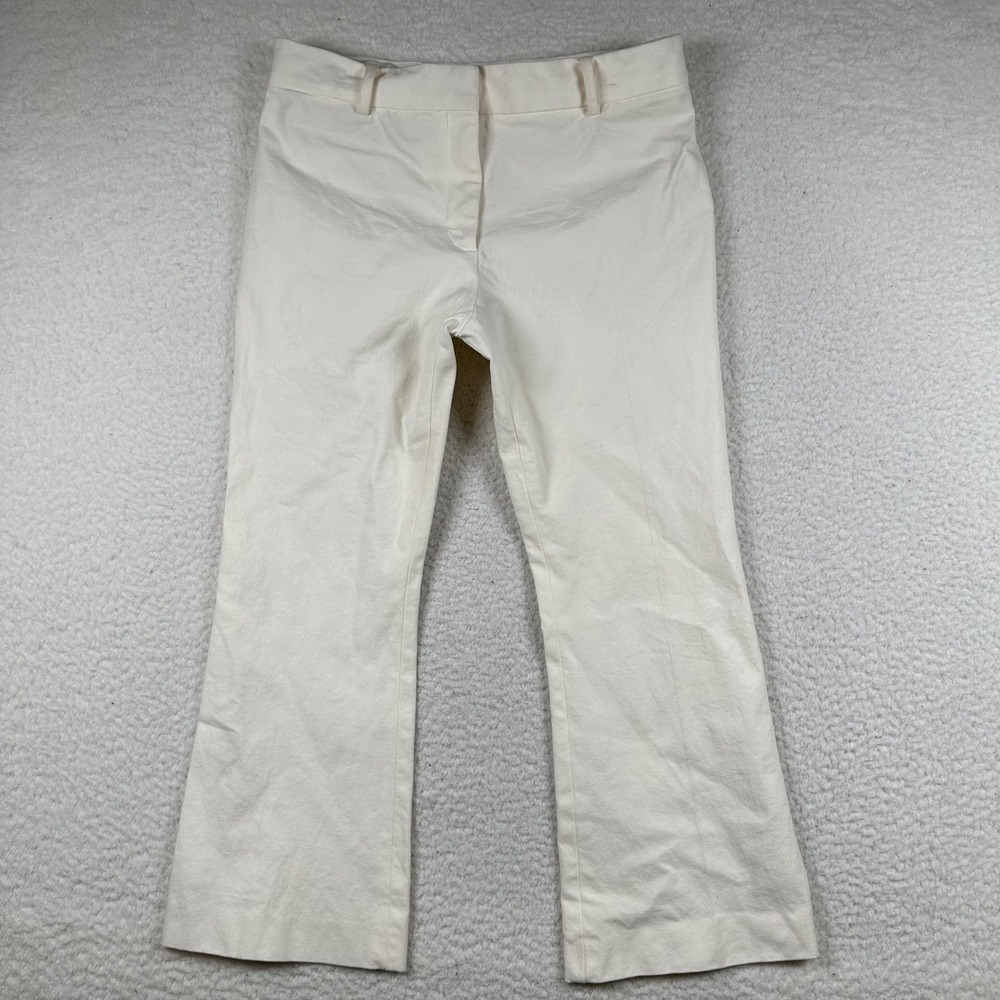 FRAME Le Crop Mini Boot Pants Off White Cream Cropped Flare Stretch Trousers 10